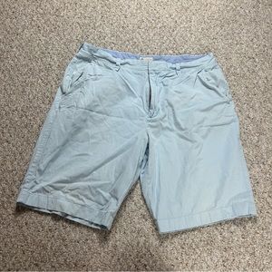 J Crew Baby Blue Chino Shorts Mens 36 100% Cotton Flat Front 10" Inseam